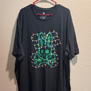 Psycho Bunny Holiday Lights Graphic Tee – Black – Size 4XLT